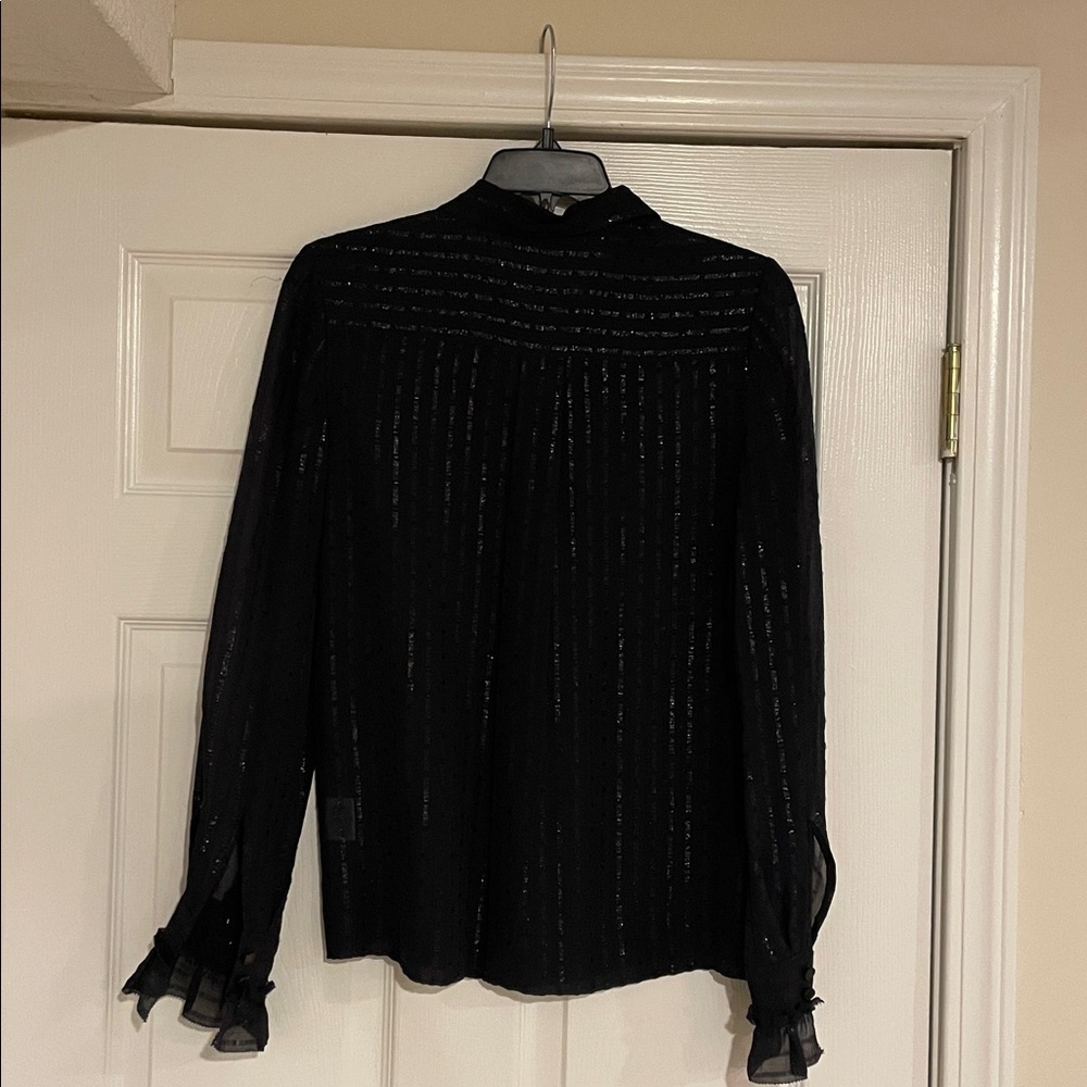Tory Burch Navy Blue Ruffled Blouse - Picture 4 of 8